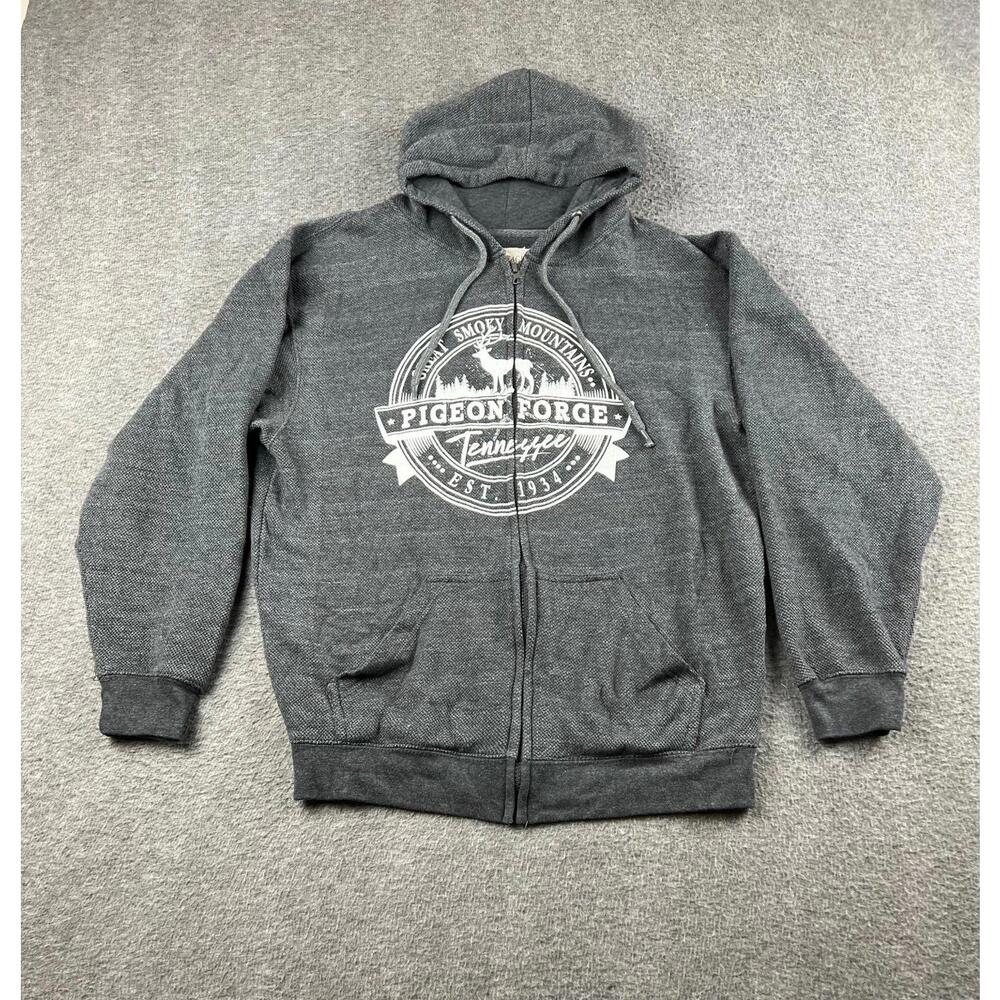 U.S. Vintage‎ Men's Gray Zip-Up Hoodie Sweatshirt Medium